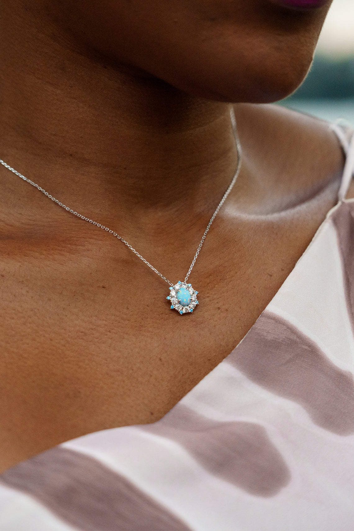 OPAL GLOW BARANGAROO BLUE CREATED OPAL PENDANT