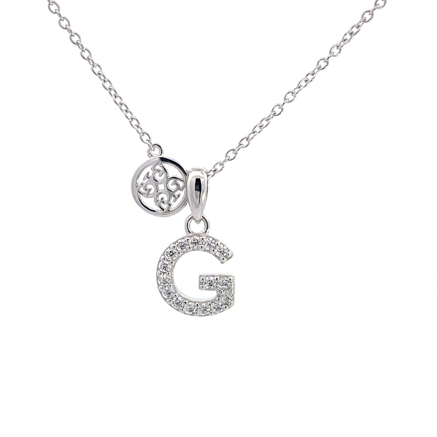 LUXURY LETTERS G INITIAL PENDANT SILVER