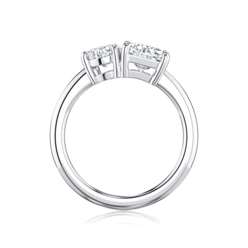 Toi et Moi Pear & Emerald Engagement Ring