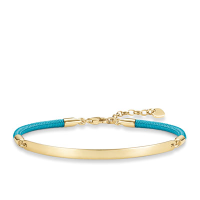 Thomas Sabo Bracelet "Light Blue" Gold Plated ID Bracelet