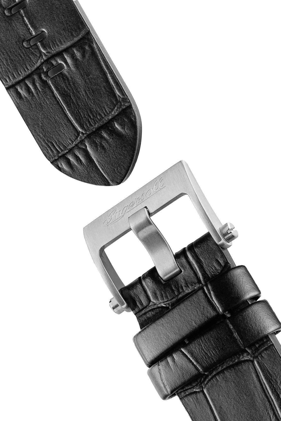Ingersoll The Broadway Automatic Silver Dial Black Leather Strap Watch