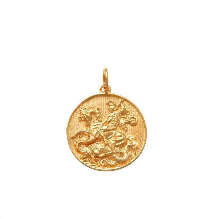 9k Yellow Gold Solid Round St George Medallion