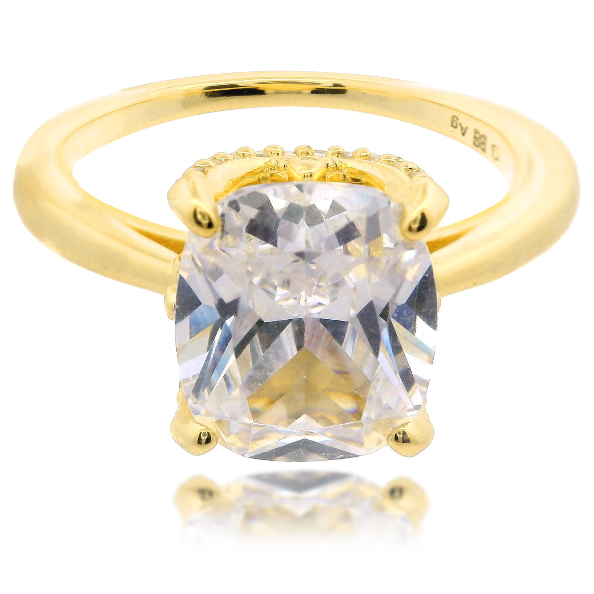 SYDNEY SOIRÉE ELAINE CUSHION CUT RING GOLD