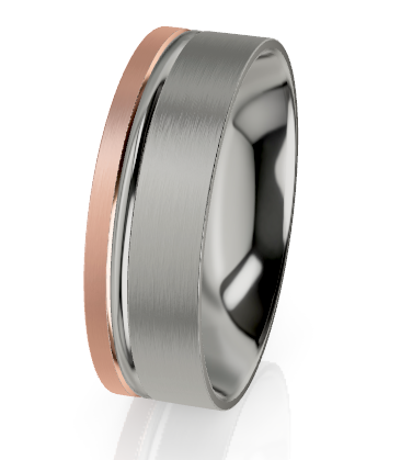 9ct Rose Gold / Titanium Wedder IN1224
