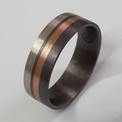 9ct White & Rose Gold / Tantalum Wedder IN6012