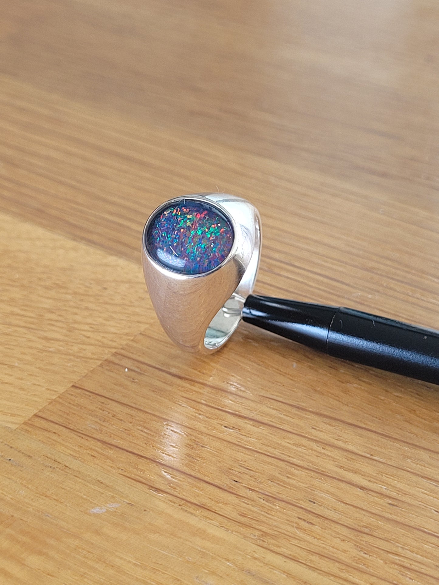 925 Oval Triplet Opal Ring