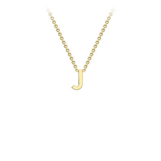 9K Yellow Gold 'J' Initial Adjustable Letter Necklace 38/43cm