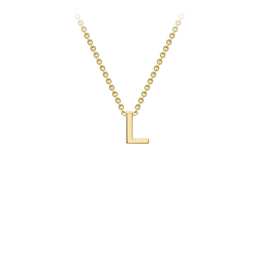 9K Yellow Gold 'L' Initial Adjustable Letter Necklace 38/43cm