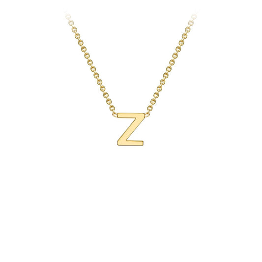 9K Yellow Gold 'Z' Initial Adjustable Letter Necklace 38/43cm