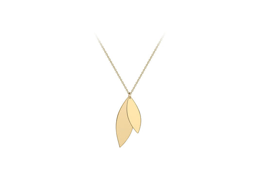 9K Yellow Gold Leaves Necklace 41-43cm