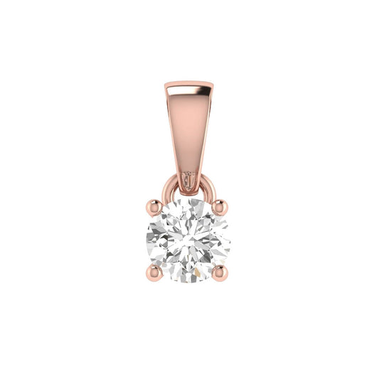 Diamond Solitaire Pendant with 0.50ct Diamonds in 18K Rose Gold - 18RCP50