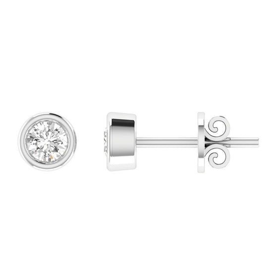 Diamond Stud Earrings with 0.40ct Diamonds in 18K White Gold - 18WBE40