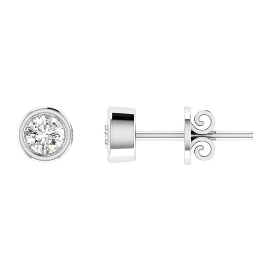 Diamond Stud Earrings with 0.50ct Diamonds in 18K White Gold - 18WBE50