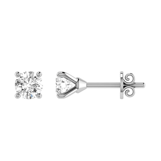 Diamond Stud Earrings with 0.30ct Diamonds in 18K White Gold - 18WCE30