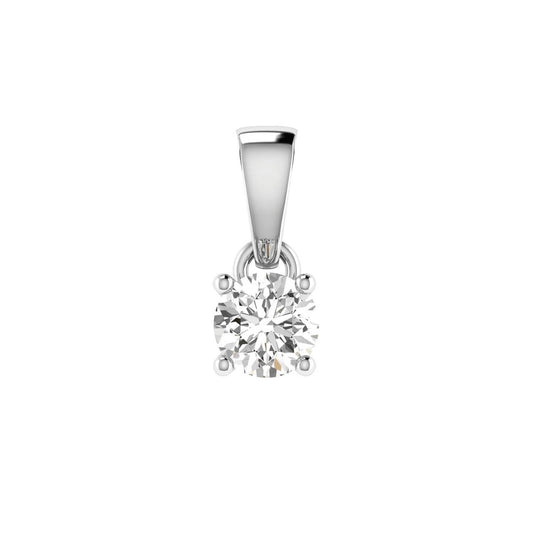 Diamond Solitaire Pendant with 0.30ct Diamonds in 18K White Gold - 18WCP30