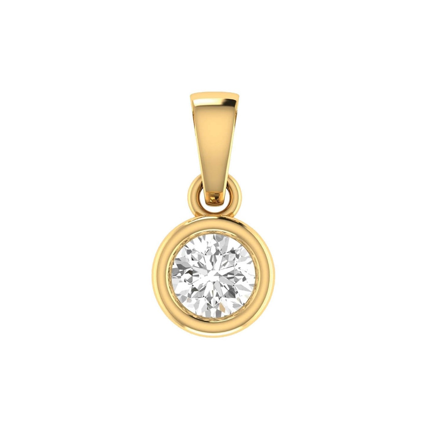 Diamond Solitaire Pendant with 0.25ct Diamonds in 18K Yellow Gold - 18YBP25
