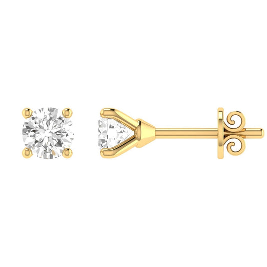 Diamond Stud Earrings with 0.30ct Diamonds in 18K Yellow Gold - 18YCE30