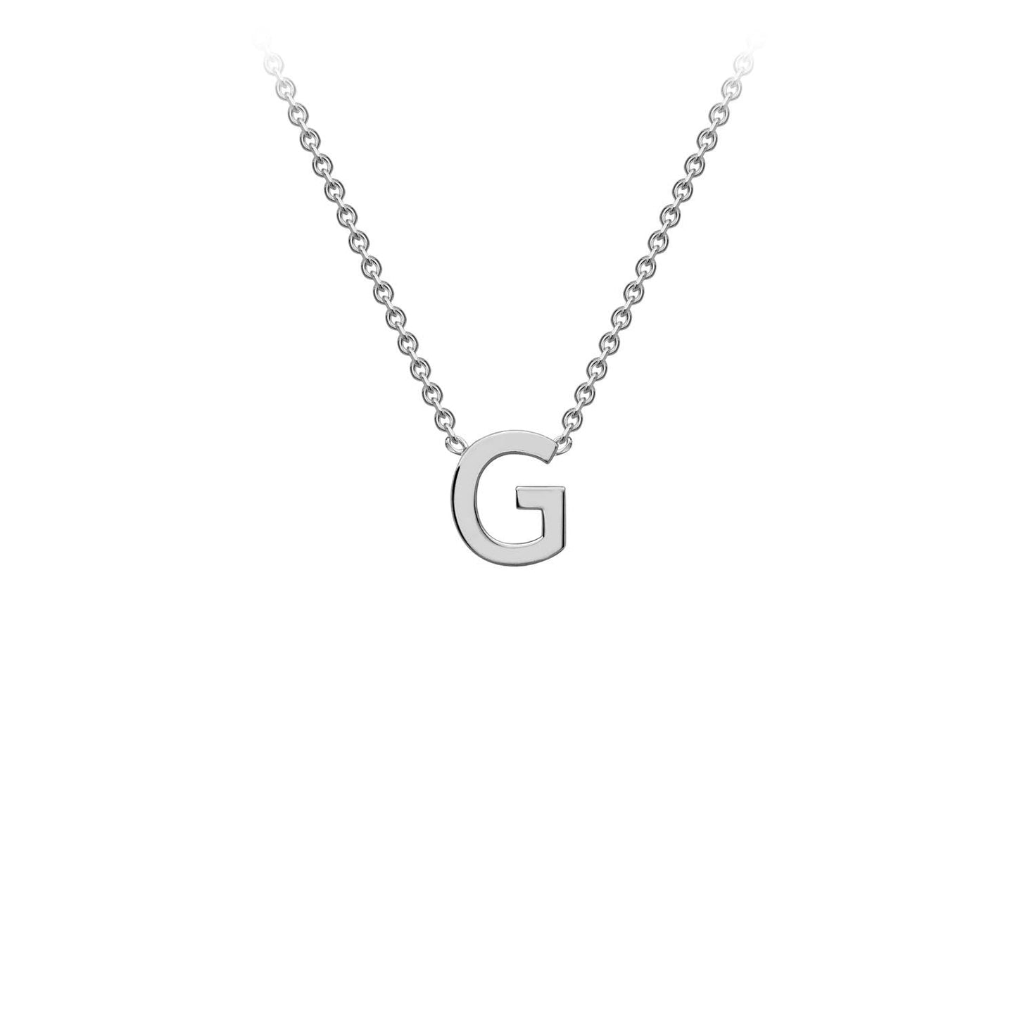 9K White Gold 'G' Initial Adjustable Letter Necklace 38/43cm
