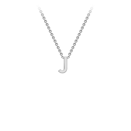 9K White Gold 'J' Initial Adjustable Letter Necklace 38/43cm