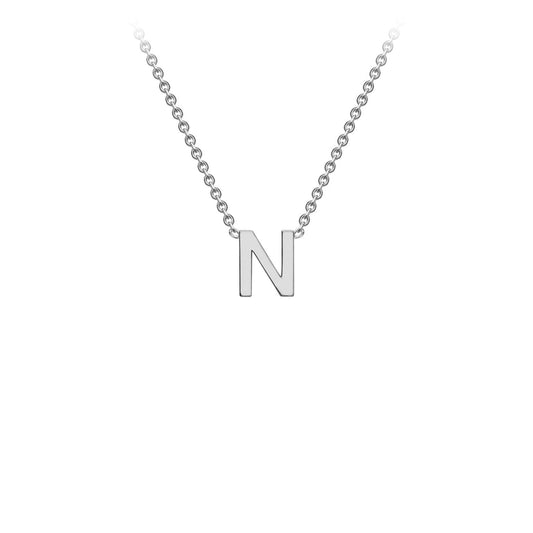 9K White Gold 'N' Initial Adjustable Letter Necklace 38/43cm