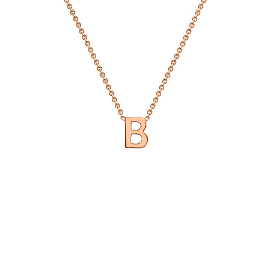 9K Rose Gold 'B' Initial Adjustable Letter Necklace 38/43cm