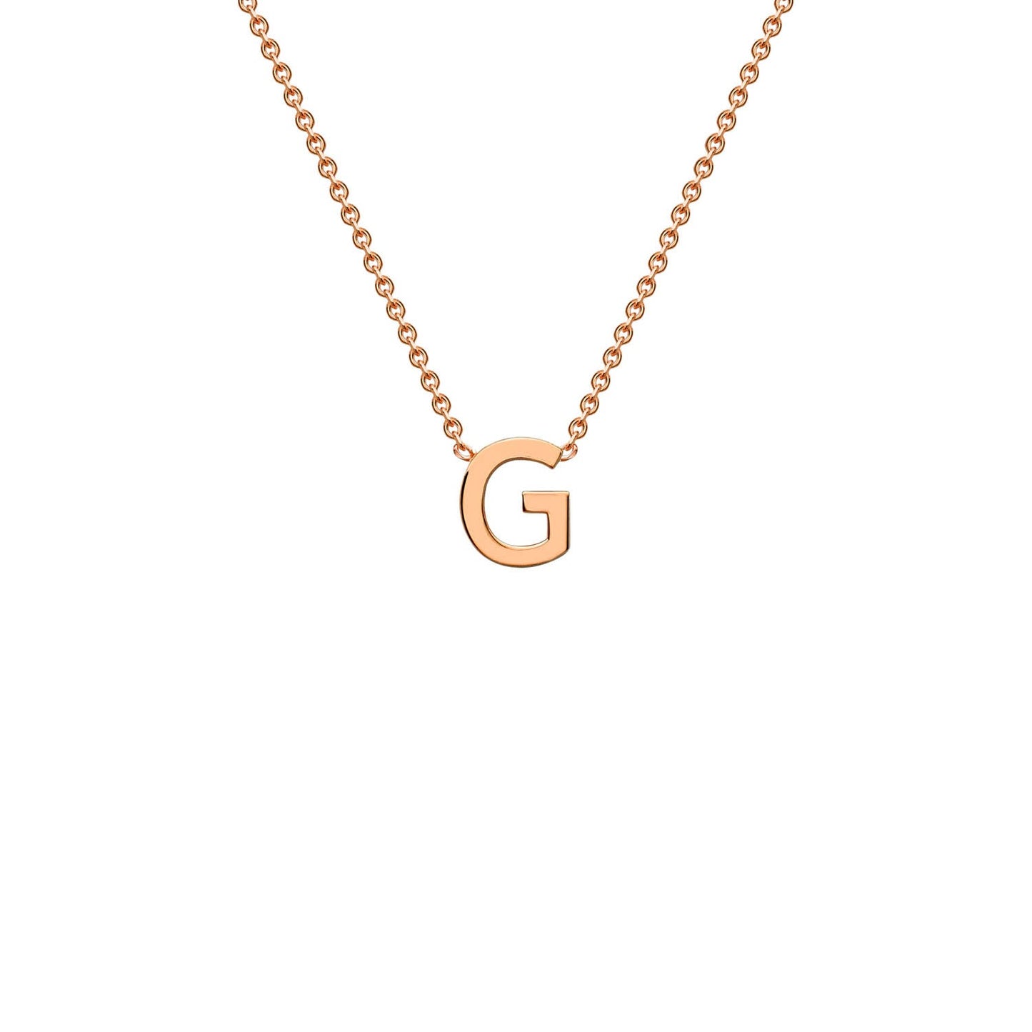9K Rose Gold 'G' Initial Adjustable Letter Necklace 38/43cm