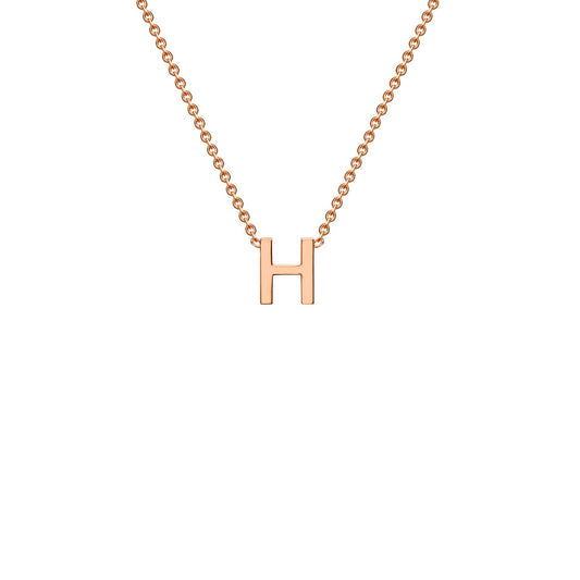 9K Rose Gold 'H' Initial Adjustable Letter Necklace 38/43cm