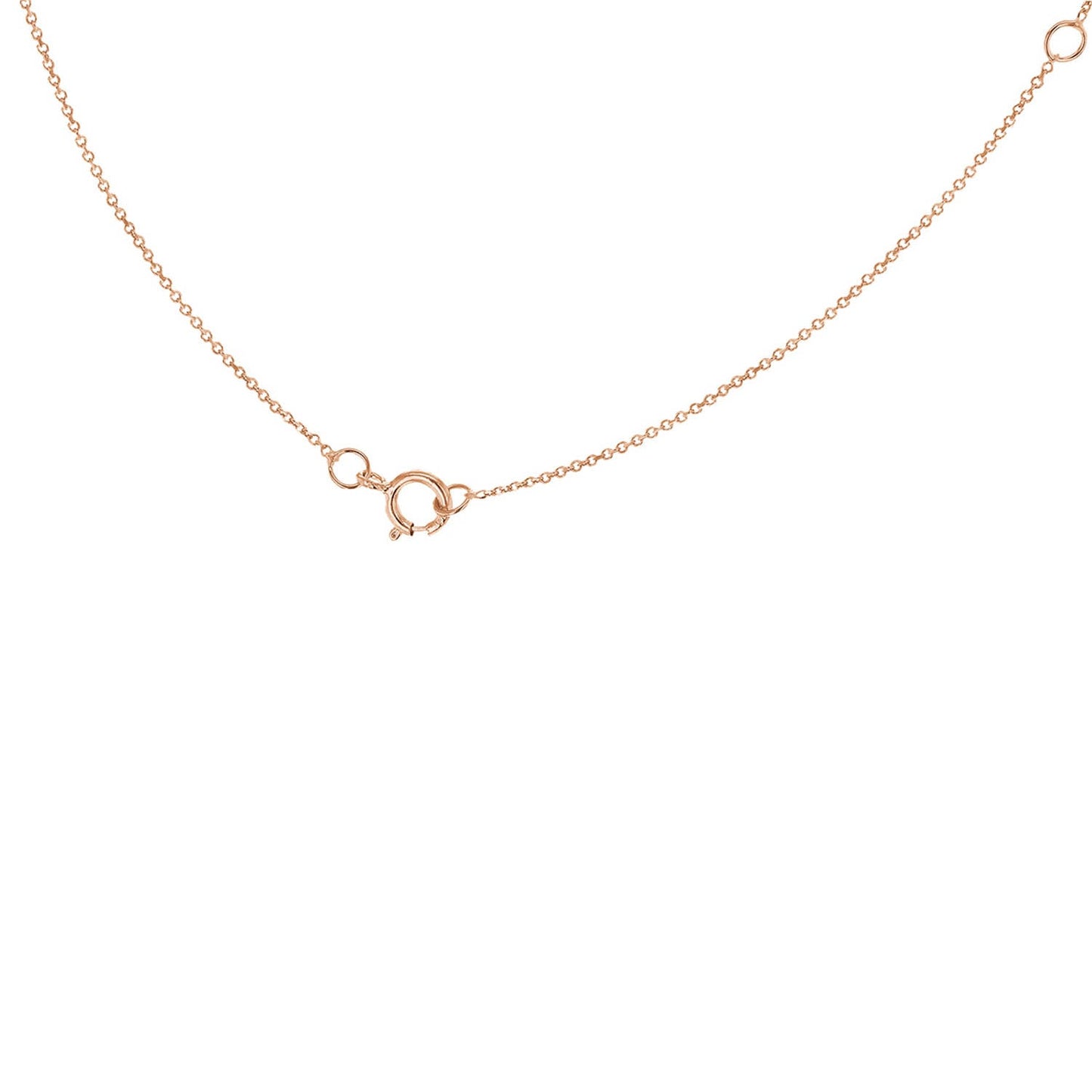 9K Rose Gold 'I' Initial Adjustable Letter Necklace 38/43cm