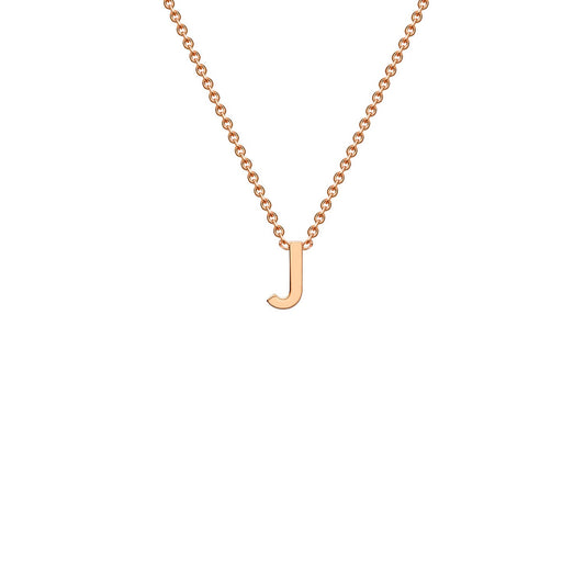 9K Rose Gold 'J' Initial Adjustable Letter Necklace 38/43cm