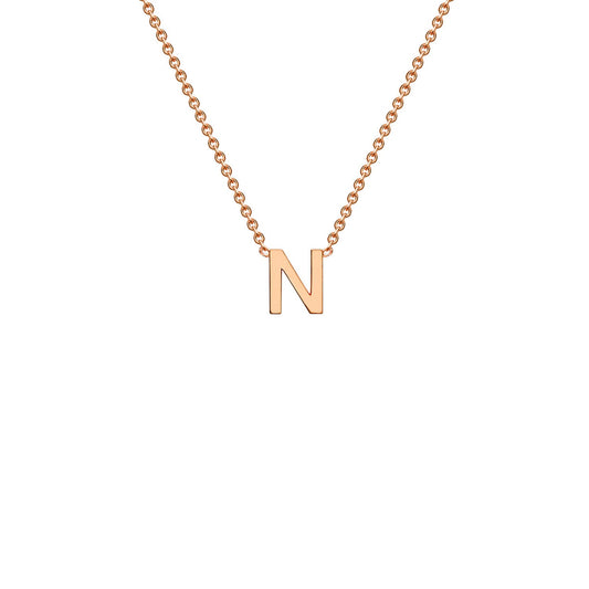9K Rose Gold 'N' Initial Adjustable Letter Necklace 38/43cm