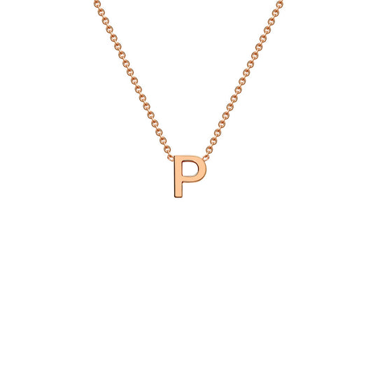 9K Rose Gold 'P' Initial Adjustable Letter Necklace 38/43cm