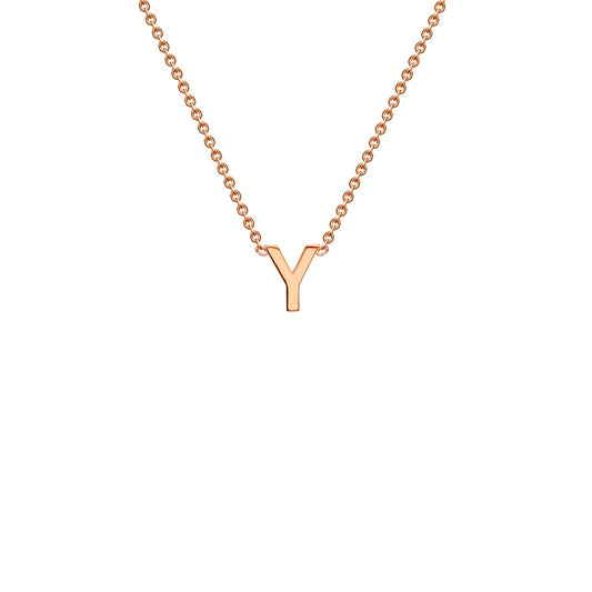 9K Rose Gold 'Y' Initial Adjustable Letter Necklace 38/43cm