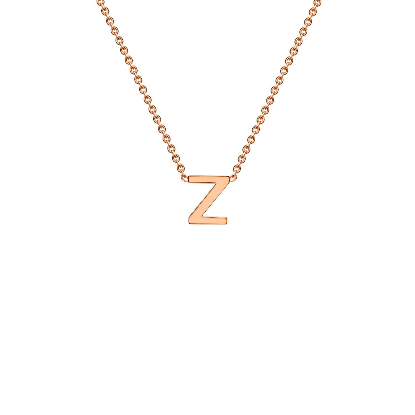 9K Rose Gold 'Z' Initial Adjustable Letter Necklace 38/43cm