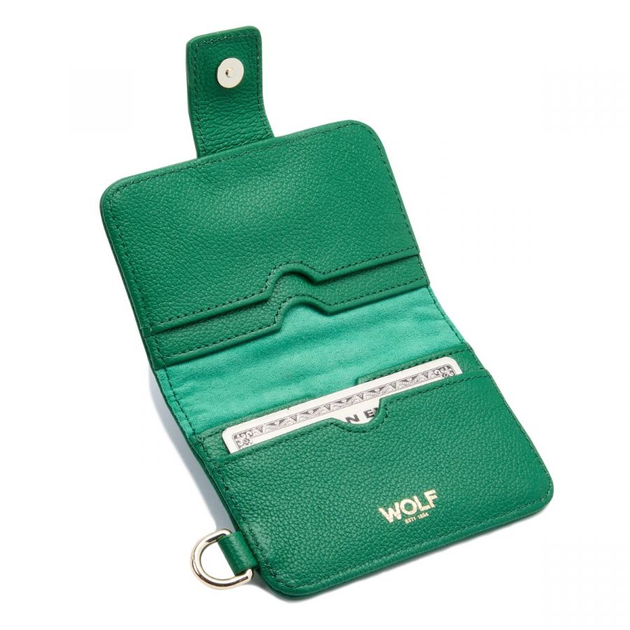 Wolf Mimi Credit Card Holder with Wristlet Green