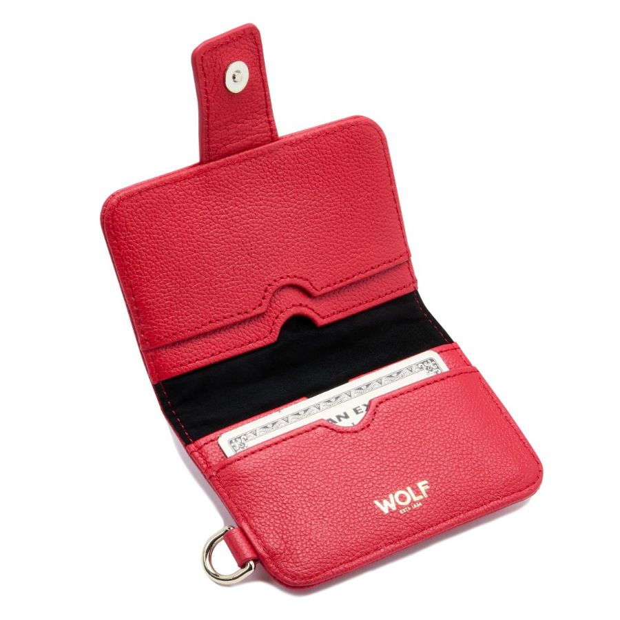 Wolf Mimi Credit Card Holder with Wristlet Red