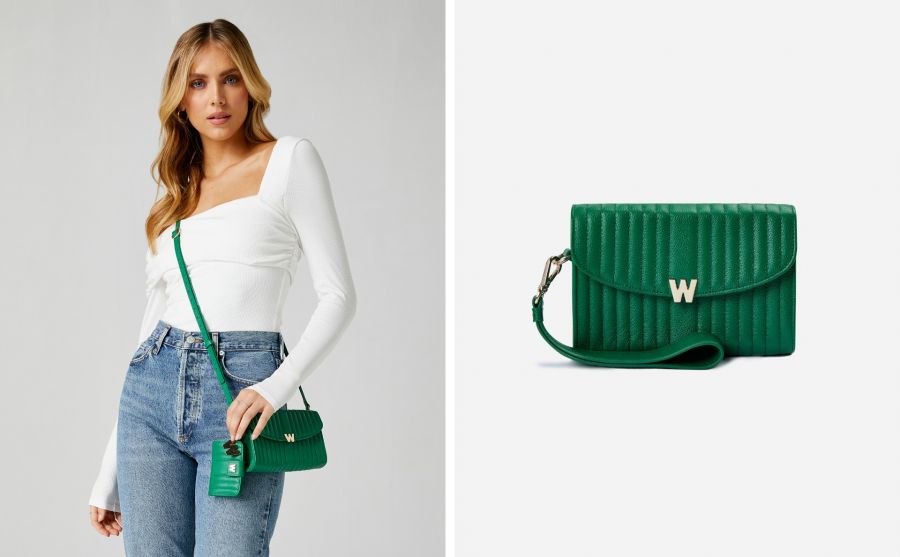 Wolf Mimi Crossbody Bag with Wristlet Green