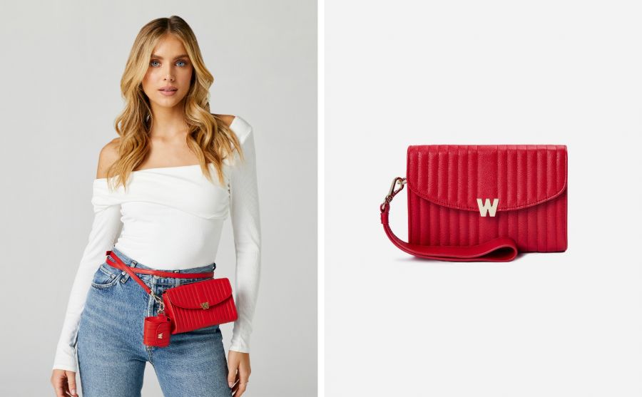 Wolf Mimi Crossbody Bag with Wristlet Red