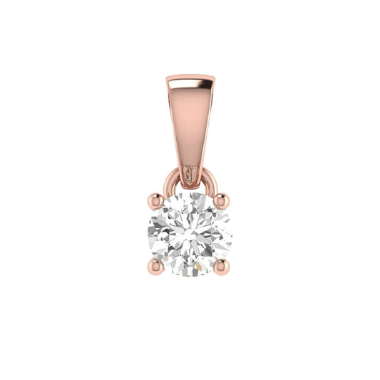 Diamond Solitaire Pendant with 0.20ct Diamonds in 9K Rose Gold - 9RCP20