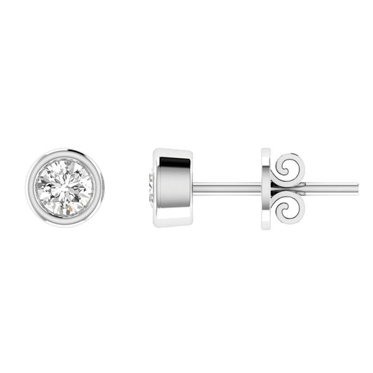 Diamond Stud Earrings with 0.20ct Diamonds in 9K White Gold - 9WBE20
