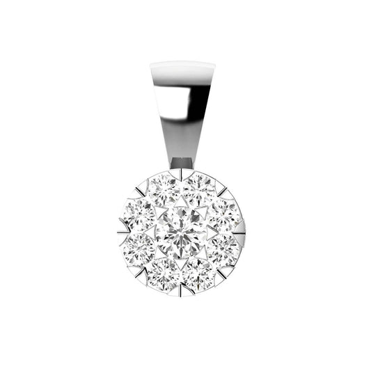 Cluster Diamond Pendant with 0.25ct Diamonds in 9K White Gold - 9WPCLUS25GH