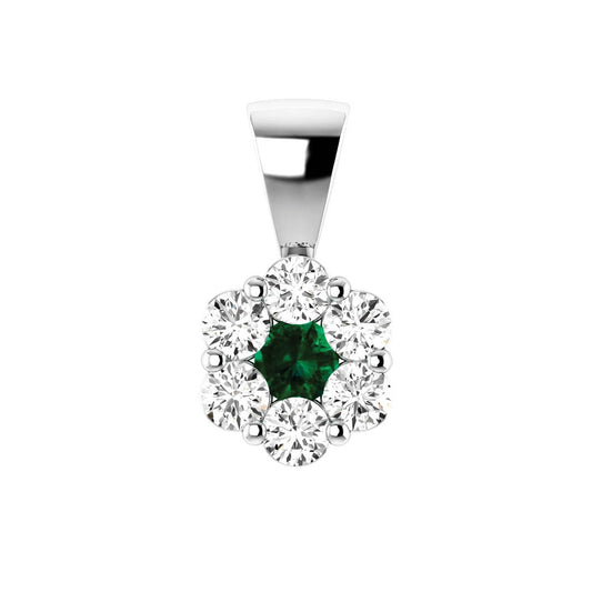 Emerald Diamond Pendant with 0.53ct Diamonds in 9K White Gold - 9WRP75GHE