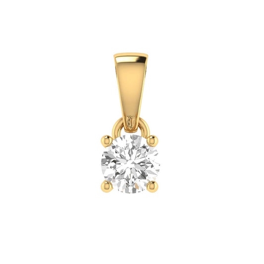 Diamond Solitaire Pendant with 0.10ct Diamonds in 9K Yellow Gold - 9YCP10