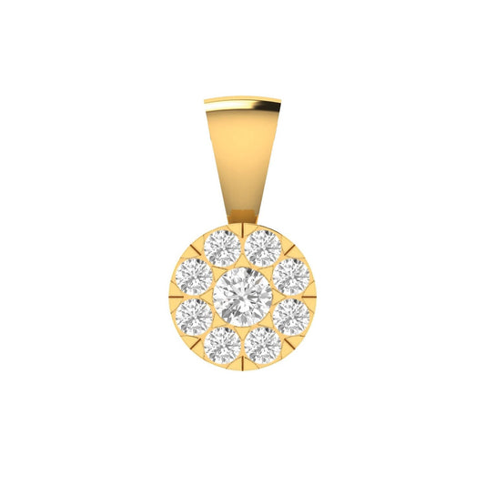 Cluster Diamond Pendant with 0.25ct Diamonds in 9K Yellow Gold - 9YPCLUS25GH