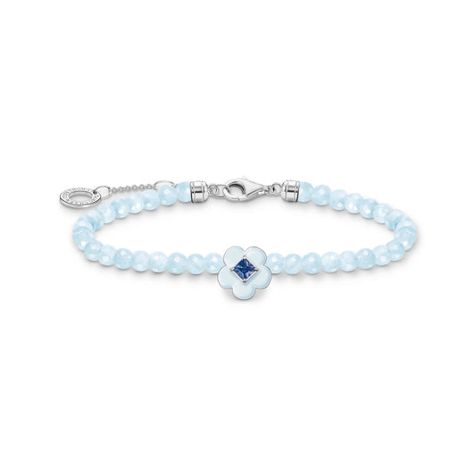 THOMAS SABO Jade Bead Flower Blue Stone Bracelet