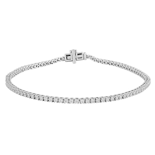 Bracelet with 1.46ct Diamonds in 9K White Gold 18.5cm