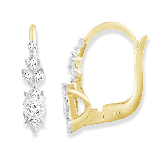 Diamond Earrings with 0.20ct Diamonds in 9K Yellow Gold