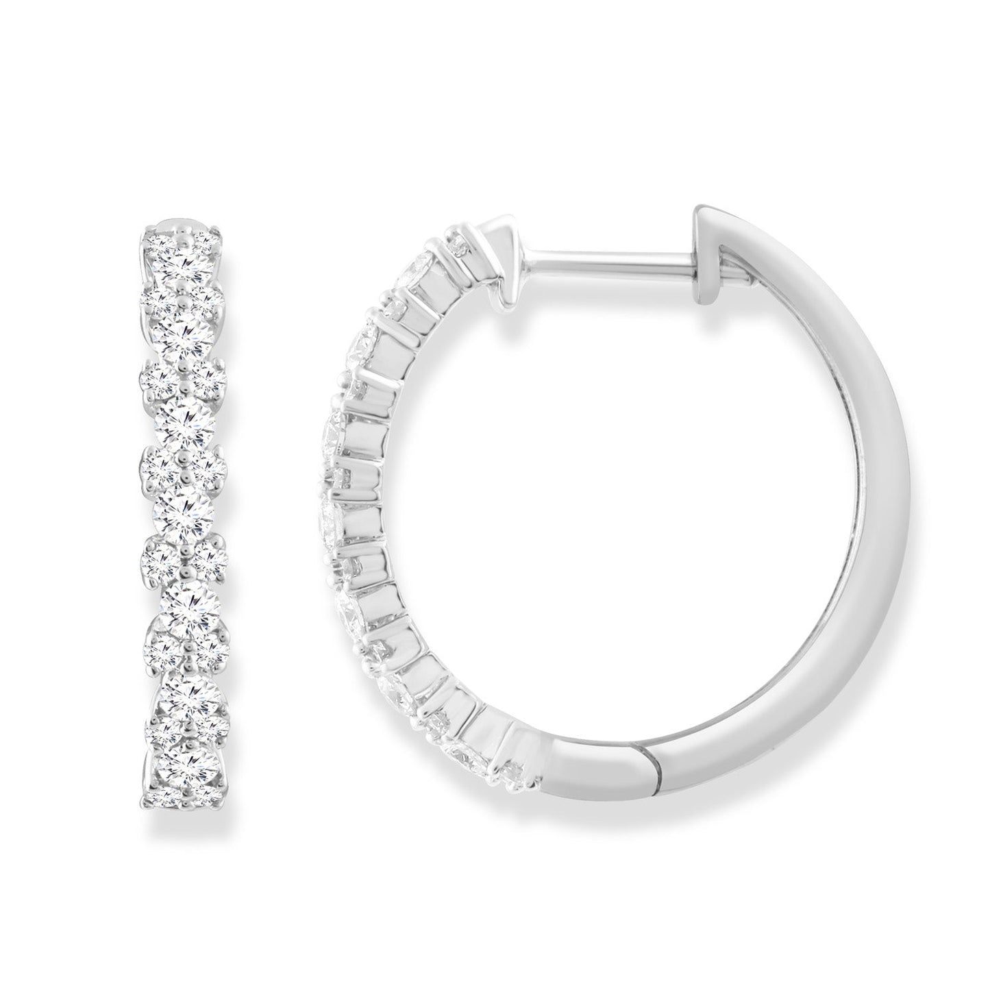 Diamond Hoop Earrings with 0.50ct Diamonds in 9K White Gold