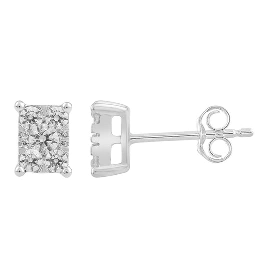 Stud Earrings with 0.50ct Diamonds in 9K White Gold