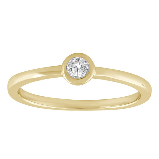 Solitaire Ring with 0.10ct Diamond in 9K Yellow Gold