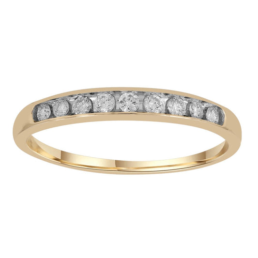 Band Ring with 0.20ct Diamonds in 9K Yellow Gold